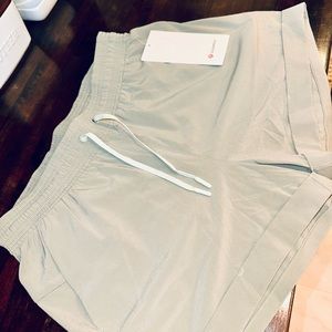 Spring break away 3 inch green/gray. Lululemon shorts size 8 brand new with tags